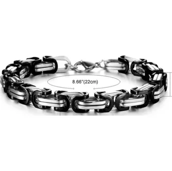 Náramek Ewena Náramek královský vzor z chirurgické oceli 316L černo stříbrný průměr, šířka mm: 6 + dárkové balení