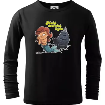Chlapecké tričko Malá mořská kýla - Triko dětské Long Sleeve - 122 cm/6 let ( Černá )