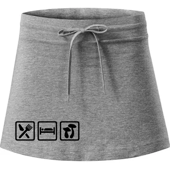 Dámské oblečení Eat Sleep Houbaření - Sportovní sukně - two in one - L ( Tmavě šedý melír )
