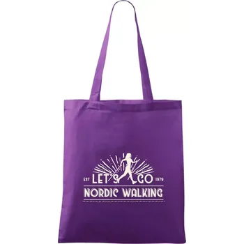 Let's go nordic walking - vintage - Taška bavlněná - 42 x 38 cm ( Fialová )