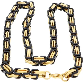 Svíčka Ewena Řetízek královský vzor z chirurgické oceli 316L černo zlatý průměr, šířka mm: 8 + dárkové balení