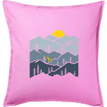 Polštář Nordic walking hory - Polštář 50x50 - 50x50 - Pouze potah ( Růžová )