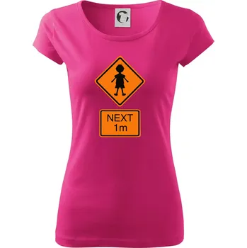 Pozor člověk next 1m (Moňas) - Dámské triko Pure - 3XL ( Purpurová )