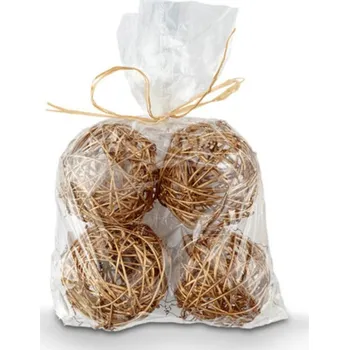 German ALLI Ozdobné ratanové koule / zlatá