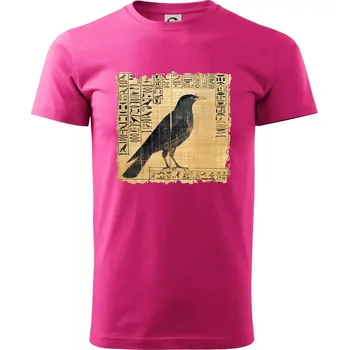 Pánské tričko Egyptské hieroglyfy pták - Klasické pánské triko vyšší gramáže - L ( Purpurová )