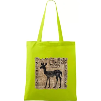 Egyptské hieroglyfy srnka - Taška bavlněná - 42 x 38 cm ( Limetková )