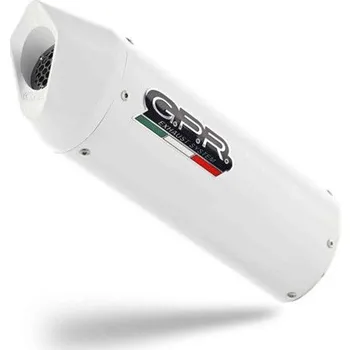 Výfuk pro motocykl Slip-on exhaust GPR ALBUS EVO4 E4.KT.86.1.CAT.ALBE4 White glossy including removable db killer, link pipe and catalyst