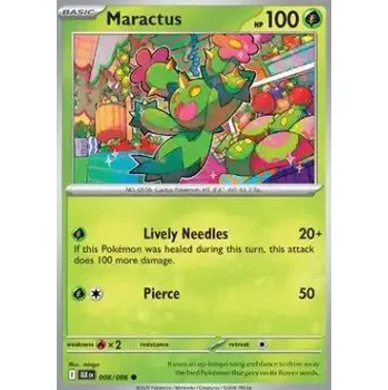 Sběratelská karetní hra Pokémon BLK 008/086 Maractus - Black Bolt Stav: Near Mint, Verze: POKÉBALL REVERSE HOLO