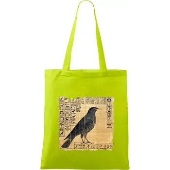 Egyptské hieroglyfy pták - Taška bavlněná - 42 x 38 cm ( Limetková )
