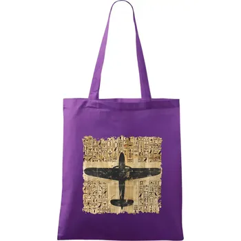 Egyptské hieroglyfy letadlo - Taška bavlněná - 42 x 38 cm ( Fialová )