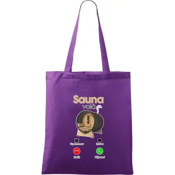 Sauna volá - Taška bavlněná - 42 x 38 cm ( Fialová )