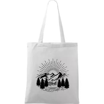 Hory a les - Taška bavlněná - 42 x 38 cm ( Bílá )