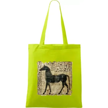 Egyptské hieroglyfy kůň - Taška bavlněná - 42 x 38 cm ( Limetková )