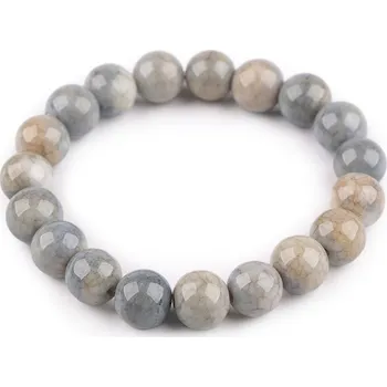 Náramek Náramek pružný ze skleněných korálků - 5 šedá světlá