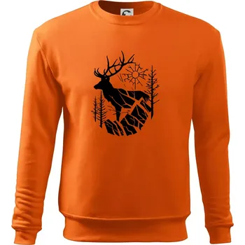 Pánská mikina Jelen v lese křivky - Mikina Essential pánská - M ( Oranžová )