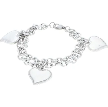 Náramek Ewena Dámsky ocelový náramek se srdíčky + dárkové balení