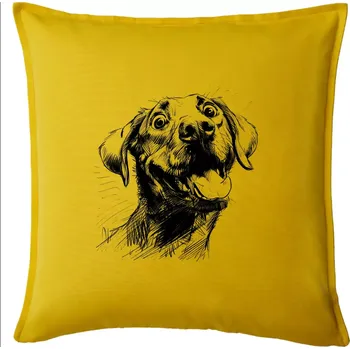 Polštář Černobílá karikatura Labrador světlý - Polštář 50x50 - 50x50 - Pouze potah ( Žlutá )