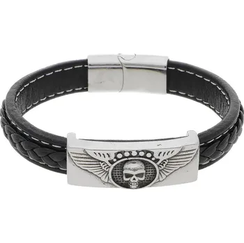 Náramek Ewena Kožený náramek Harley Davidson KD126 + dárkové balení