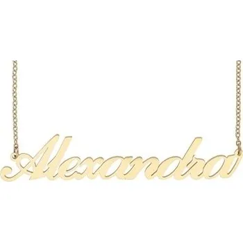 Řetízek Ewena Řetízek z oceli se jménem Alexandra zlatá ocel