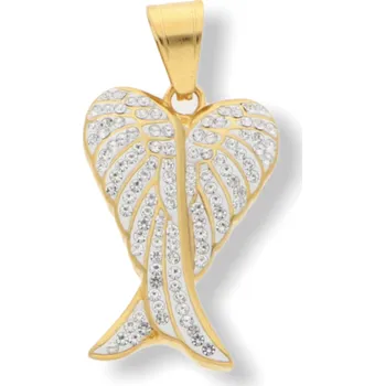 Přívěsek Ewena Přívěsek andělské křídlo DUO chirurgická ocel GOLD 4,7 x 3,2 cm + dárkové balení