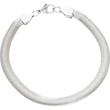 Náramek Ewena Hladký plochý řetízek a náramek z chirurgické oceli. Délka 50 cm, šířka 0,6 cm, náramek 20 cm + dárkové balení