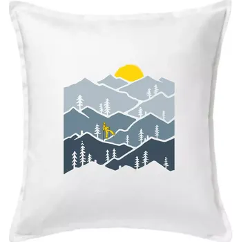 Polštář Nordic walking hory - Polštář 50x50 - 50x50 - Pouze potah ( Bílá )