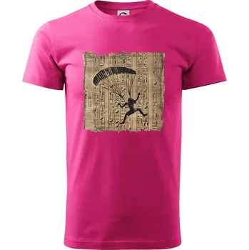 Egyptské hieroglyfy paraglide - Klasické pánské triko vyšší gramáže - XS ( Purpurová )