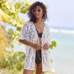 Krajkový plážový přehoz přes plavky bílá 52