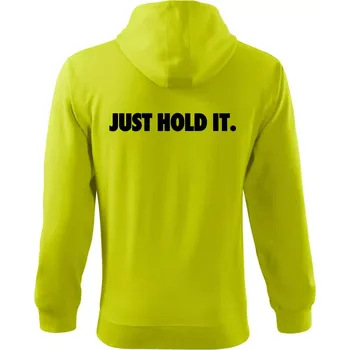 Pánská móda Just hold it - Mikina s kapucí na zip trendy zipper - 3XL ( Limetková )