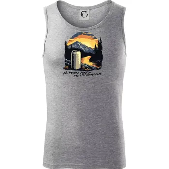 Já hory a pivko nejlepší kombinace - Tílko pánské Core - M ( Tmavě šedý melír )