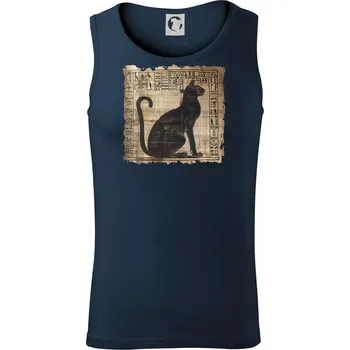 Egyptské hieroglyfy kočka - Tílko pánské Core - 2XL ( Námořní modrá (téměř černá) )