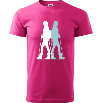 Pánská móda Nordic walking figury - žena - Klasické pánské triko vyšší gramáže - M ( Purpurová )