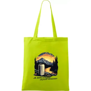 Já hory a pivko nejlepší kombinace - Taška bavlněná - 42 x 38 cm ( Limetková )