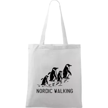 Nordic walking tučňáci - vintage - Taška bavlněná - 42 x 38 cm ( Bílá )