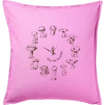 Polštář Čas na houby - Polštář 50x50 - 50x50 - Pouze potah ( Růžová )
