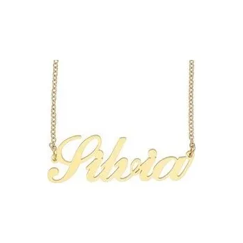 Přívěsek Ewena Řetízek z oceli se jménem Silvia zlatá ocel