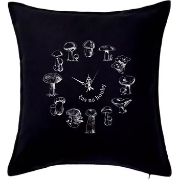 Polštář Čas na houby - Polštář 50x50 - 50x50 - Pouze potah ( Černá )