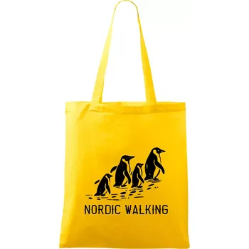 Nordic walking tučňáci - vintage - Taška bavlněná - 42 x 38 cm ( Žlutá )
