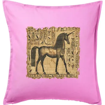 Polštář Egyptské hieroglyfy jednorožec - Polštář 50x50 - 50x50 - Pouze potah ( Růžová )