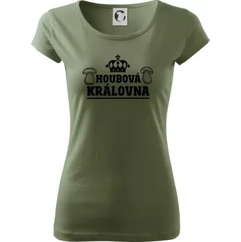 Dámské tričko Houbová královna - Dámské triko Pure - XS ( Khaki )