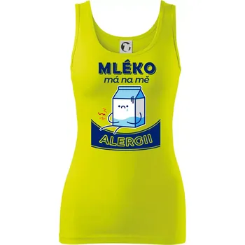 Dámské tričko Mléko má na mě alergii - Dámské tílko - XS ( Limetková )