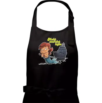 Kuchyňská zástěra Malá mořská kýla - Dámská zástěra na vaření - Univerzální velikost ( Černá )