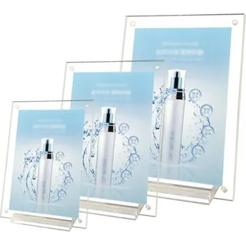 Obraz Průhledný akrylový stolní rámeček 10x20 cm Stojanový fotorámeček na plakáty, letáky, cenovky a pohlednice Vertikální displejový rám