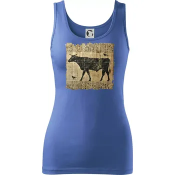 Dámské tričko Egyptské hieroglyfy kráva - Dámské tílko - XL ( Azurově modrá )