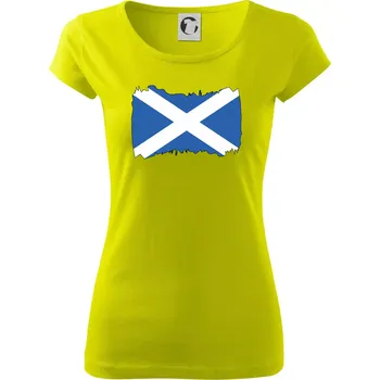 Skotská vlajka - Dámské triko Pure - XL ( Limetková )