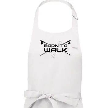 Kuchyňská zástěra Born to walk - Pánská zástěra na vaření - Univerzální velikost ( Bílá )