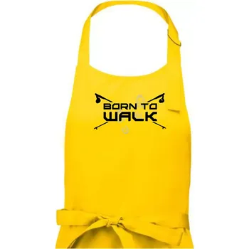 Kuchyňská zástěra Born to walk - Dámská zástěra na vaření - Univerzální velikost ( Žlutá )