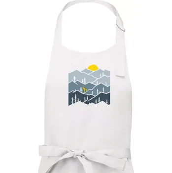 Kuchyňská zástěra Nordic walking hory - Pánská zástěra na vaření - Univerzální velikost ( Bílá )