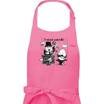 Kuchyňská zástěra 9 minut natvrdo - Dámská zástěra na vaření - Univerzální velikost ( Růžová )