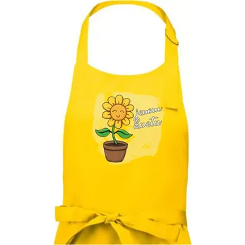 Kuchyňská zástěra Jenom kvetu - Dámská zástěra na vaření - Univerzální velikost ( Žlutá )